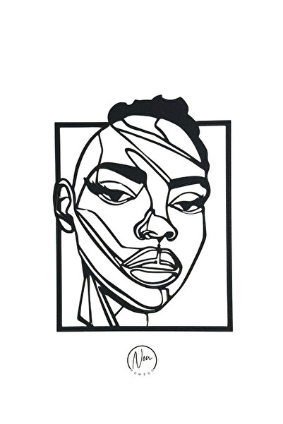 Nou Home Modern Line Art Kadın Portresi Duvar Dekoru - Modern Tablo - Duvar S...