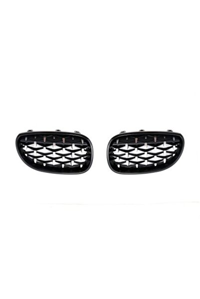 OEM Μάσκα για BMW E60 (2003-2010) - μαύρη / χρωμιωμένη, σχέδιο διαμαντιού - 2...