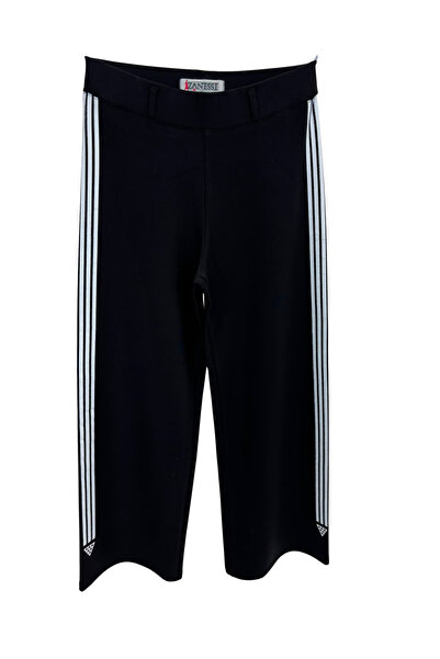 ZANESSI Plus Size Women's Knitted Trousers with Elastic Waist and Stone Detail