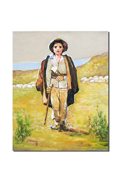 artnova Известна картина  "Овчар " ръчно рисувана, 50x40см маслена на платно,...