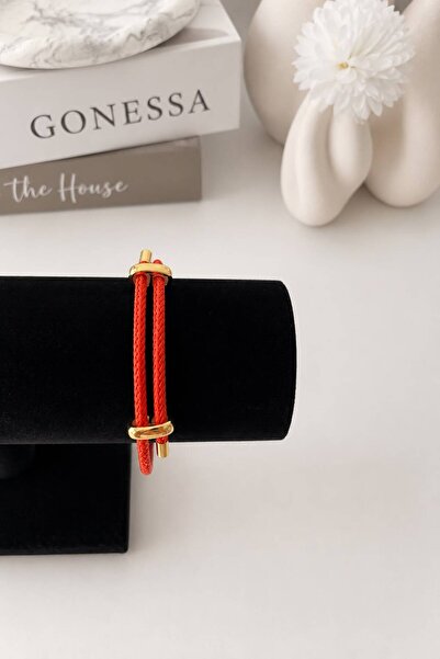 GONESSA Colorful Adjustable Steel Detailed Knitted Thread Bracelet