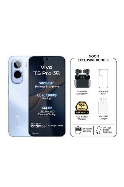 vivo T5 Pro 5G AI Dual SIM Blue 8GB 256GB with Exclusive Gifts: TWS Pro, 90W ...