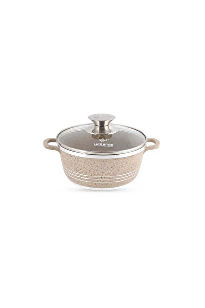Lifesmile Life Smile 16 cm Oven-Safe Granite Coating Cooking Pot with Glass L...
