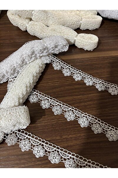 Butik Bridal 9 Metre Klasik Güpür Dantel Çiçek Motifli Gelinlik Danteli Abiye...