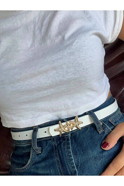 LİA KEMER Medal Starfish Buckle Belt Waist Belt Coat Belt Dress Belt Trouser ...