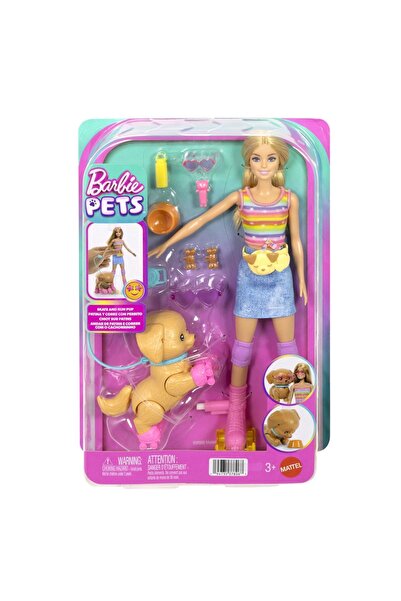 mattel Barbie Animale de companie Set Păpușă Barbie cu Cățeluș, Role cu Roți ...