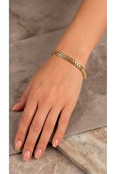 VAREVİA Checkered Steel Bracelet