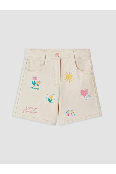 LC Waikiki Timeless Clothing & Timeless Choices Embroidered Girls' Jean Shorts