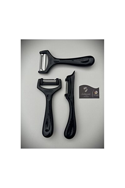 Empressco Shiny Silvery Julienne Peeler Set of 3 Black, Stylish and Useful Ac...