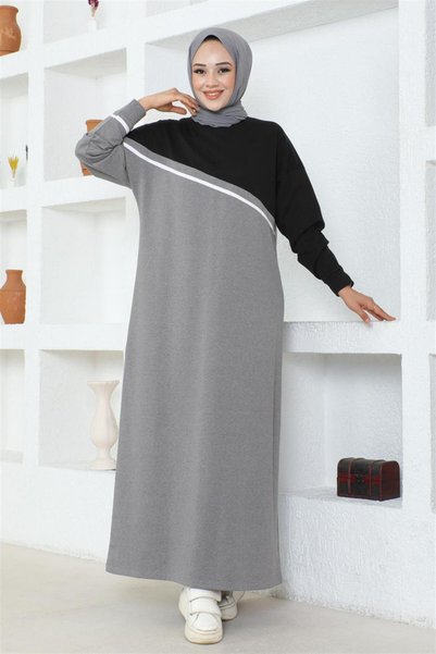 Mestore Striped Detail Sports Suit Gray