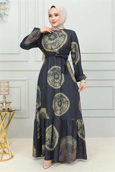 Mestore Aerobin Patterned Dress Khaki