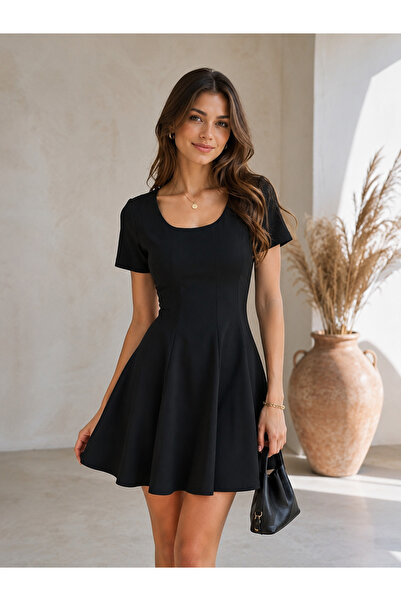 DEEP FAIR Women's Short Sleeve A-Line Mini Dress Cm26El00913