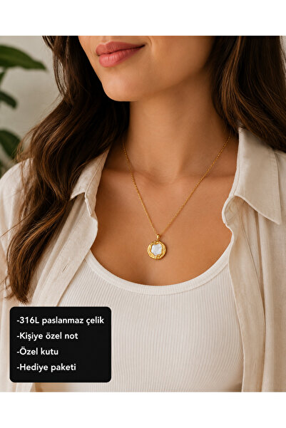 HER ŞEY NOTA www.herseynota.com Veliora Detailed Round Women's Necklace 316L ...