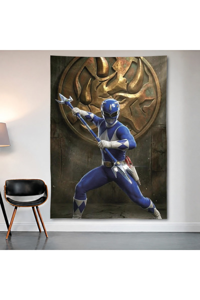 Geek Cultcha Blue Ranger Wall Covering Wall Tapestry First Quality Satin Fabr...