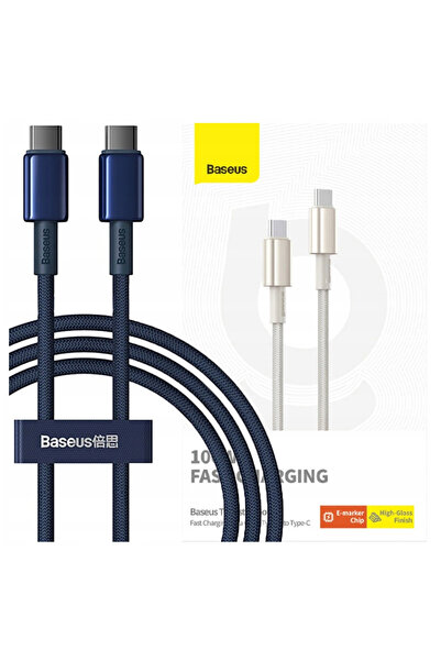 Baseus Cablu USB-C la USB-C 100W PD pentru telefoane, 1M, cu încărcare rapidă
