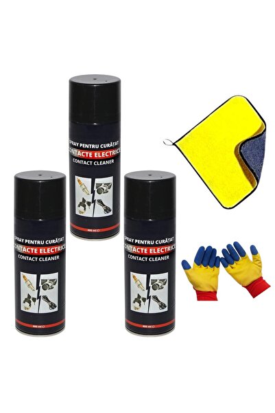 Breckner Set 3 Spray contact cleaner,400 ml cu Laveta microfibra,2 fete,40x30...