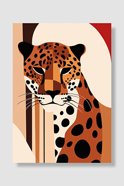 Luna Marissa Tigar poster, boemski minimalistički, šareni leopard print, zeml...