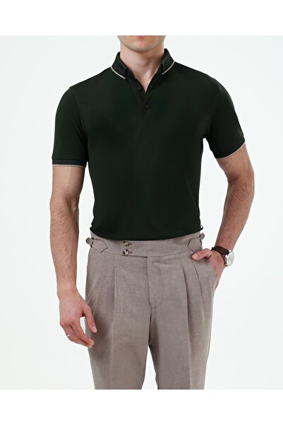 TerziAdemAltun Italian Style Slim Fit Men's Polo Collar Short-Sleeved Knitwea...