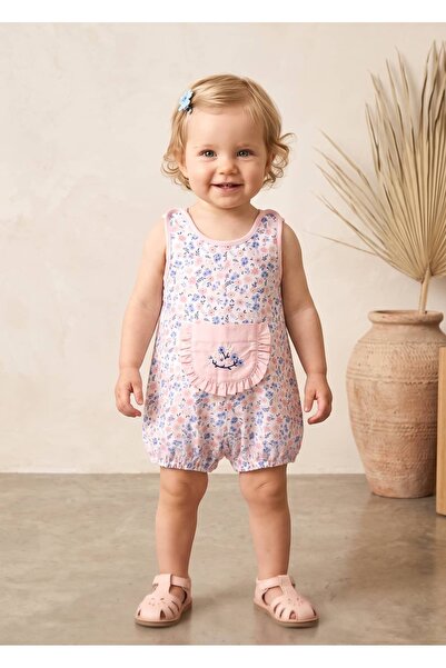 Ozmoz By Mukadder Özden Embroidered Pink Floral Sleeveless Summer Baby Girl R...