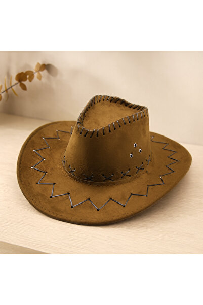 magicool Faux Leather Cowboy Hat with Zigzag & X Pattern