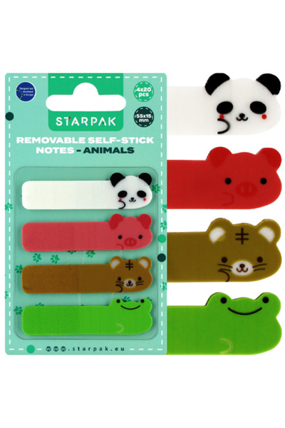 Starpak Set 80 de etichete autoadezive, Starpak, 4 culori, 55 x 15 mm, multic...