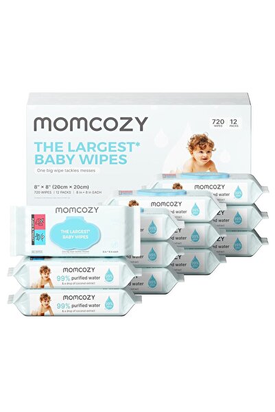 Momcozy Pachet 12 buc x 60 Servetele Umede pe baza Apa , Hipoalergenice , Far...