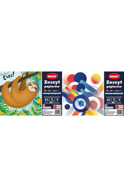 Beniamin Caiet de hârtii autoadezive colorate A5 8 coli (10 bucăți)