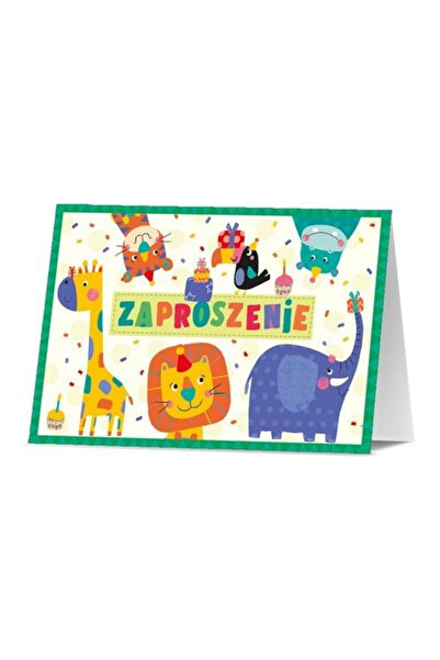 Pan Dragon Set 10 invitatii aniversare multicolor 11.6x16.6cm cu plicuri