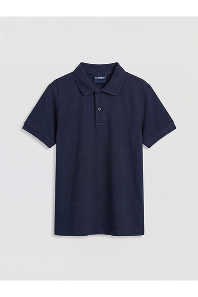 LC Waikiki Lcw Kids Navy Blue Polo Collar Boys' Pique T-Shirt