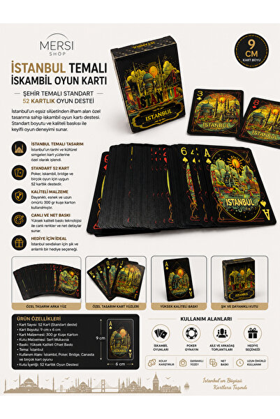 Mersi SHOP Istanbul Themed Playing Card Game |   City Themed Standard 52 Card...