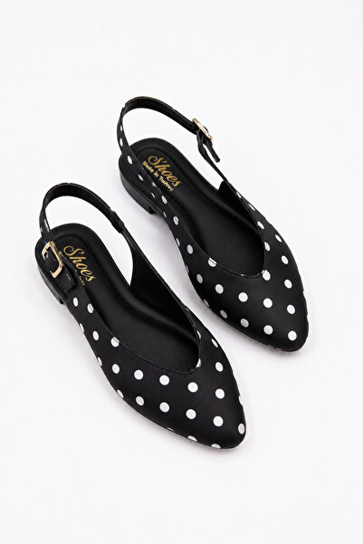 modastilin Jue Puantiyeli Sivri Burun Slingback Babet Şık ve Rahat Günlük Aya...