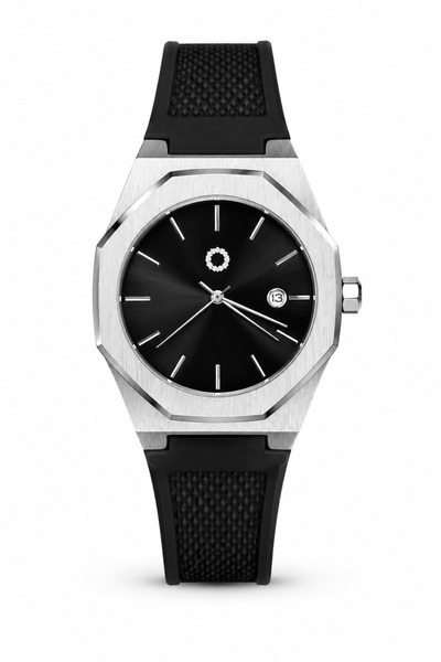CüzCan Cs Sport Black 44 mm Black Dial Black Silicone Band Unisex Quartz Wris...