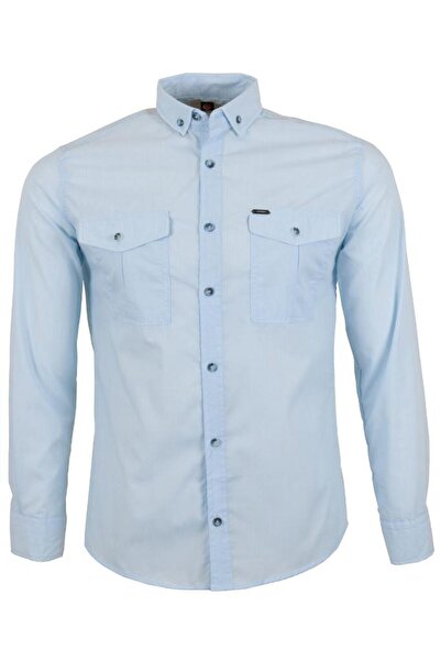 Modarar Men's Sports Shirt with Double Pockets Slim Fit Rar01412
