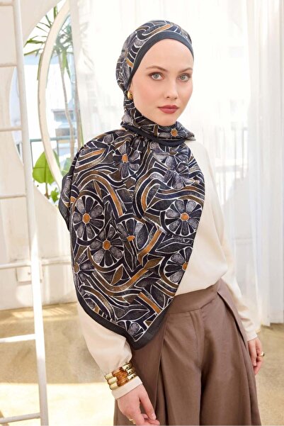 Silk Home Mayda Shawl Ist 81002 - 14 Black Abstract Pattern