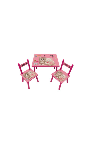 JHT Set masă și scaun pentru copii – MDF premium, design sigur, ușor de curăț...
