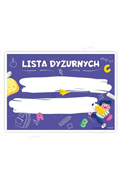 LearnHow Poster Lista de serviciu, laminat pentru scris, pentru scoala, A4, M...