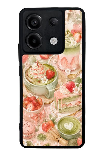 Spoyi حافظة هاتف لامعة بتصميم Xiaomi Redmi Note 13 Pro 5G بلون Blush Matcha G...
