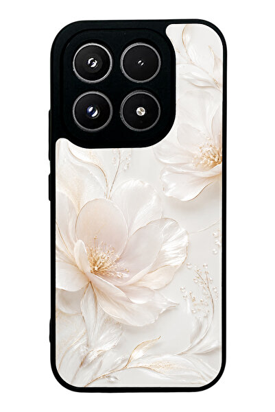 Spoyi Xiaomi 17 Ivory Pearl Blossom Tasarımlı Glossy Telefon Kılıfı