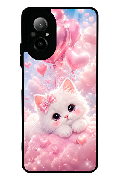 Spoyi Realme 12 Lite Cupid Cloud Kitty Tasarımlı Glossy Telefon Kılıfı