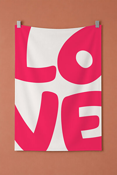 gxe.art Love Pink Typography Text Themed Modern Decorative Wall Covering Wall...