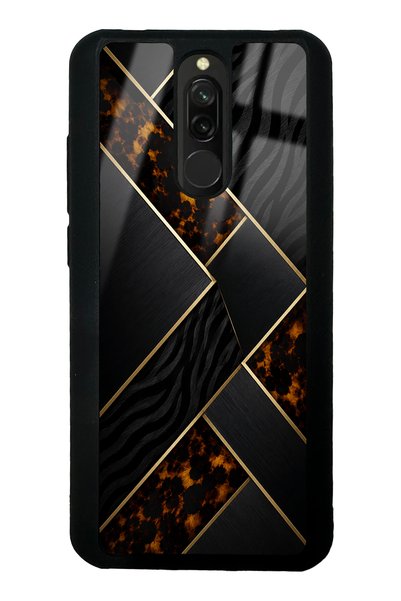 Spoyi حافظة هاتف Xiaomi Redmi 8 باللون الأسود اللامع بتصميم فسيفسائي