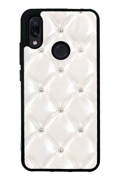 Spoyi حافظة هاتف لامعة بتصميم وسادة ماسية عاجية لهاتف Xiaomi Redmi Note 7