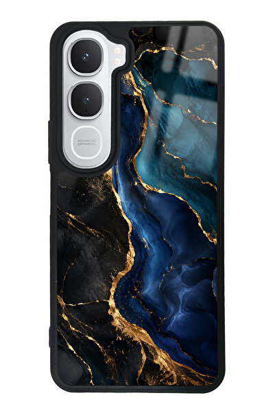 Spoyi Vivo Y31 Midnight Sapphire Marble Tasarımlı Glossy Telefon Kılıfı