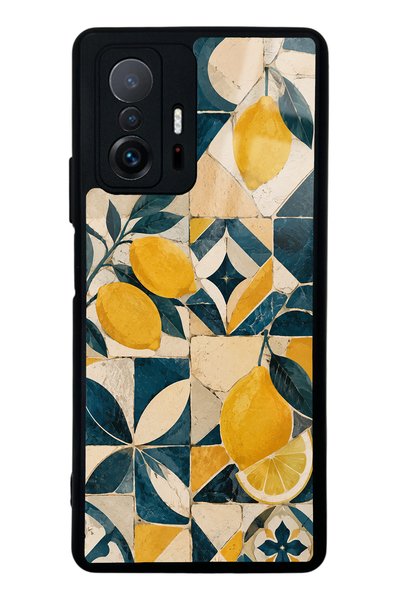 Spoyi حافظة هاتف Xiaomi Mi 11T بتصميم فسيفساء الليمون المتوسطي اللامع