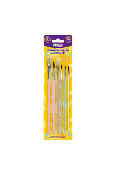 Strigo Set 6 pensule Strigo, Pastel, dimensiuni diferite