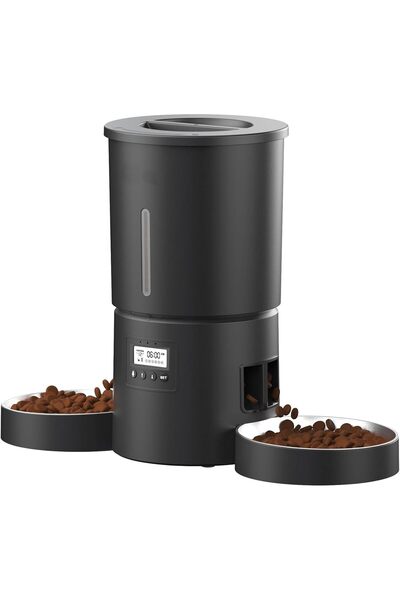 Egardenkart Automatic Cat Feeder - 4.2L, Dual Bowl Cat Food Dispenser With 2-...