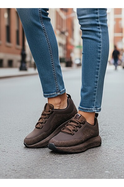 KAFKASLAR AYAKKABI Women's Sports Casual Shoes with Padded Sole, Brown Stone ...