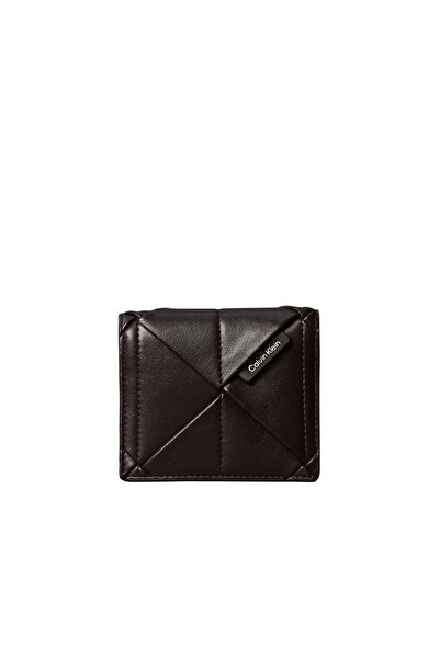 Calvin Klein WOVEN FLAP CARD CASE, BAL Kadın Siyah Cüzdan