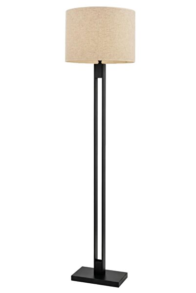 Avonni LM-9108-1BSY Siyah Boya Lambader E27 Metal Kumaş H: 155 cm, Ø: 40 cm