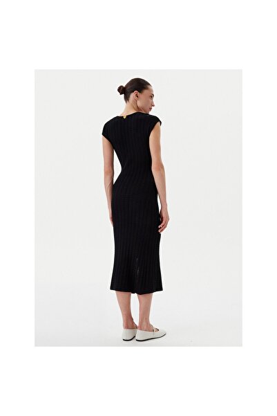TWINSET Γυναικείο Πλεκτό Φόρεμα 251LB3CAA Μαύρο